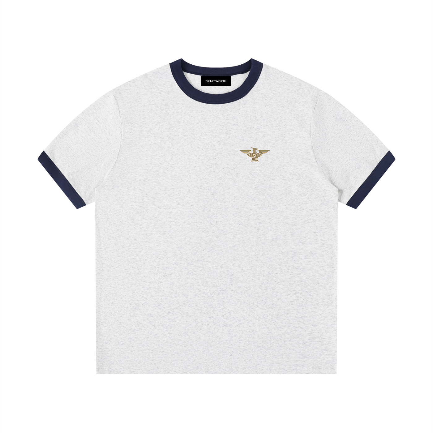 Contrast Edge Ribbed Crewneck T-Shirt