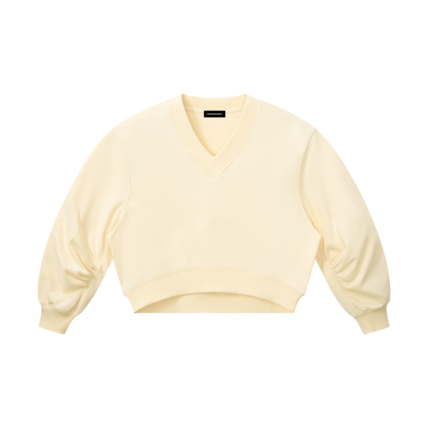CROP V-NECK SWEATSHIRT