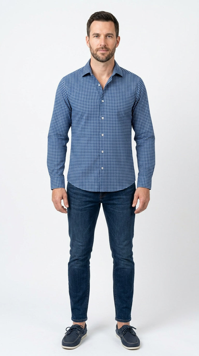 PERFORMANCE BUTTON-DOWN SHIRT – STRETCH OFFICE FIT (MODERN WORKWEAR ESSENTIAL)