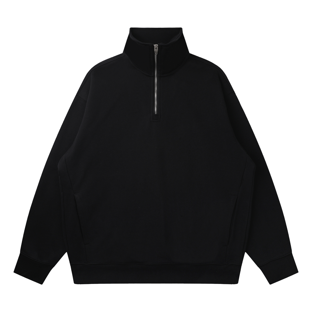 DRAPEWORTH Zip Collar Sweatshirt – Drop Shoulder Relaxed Fit