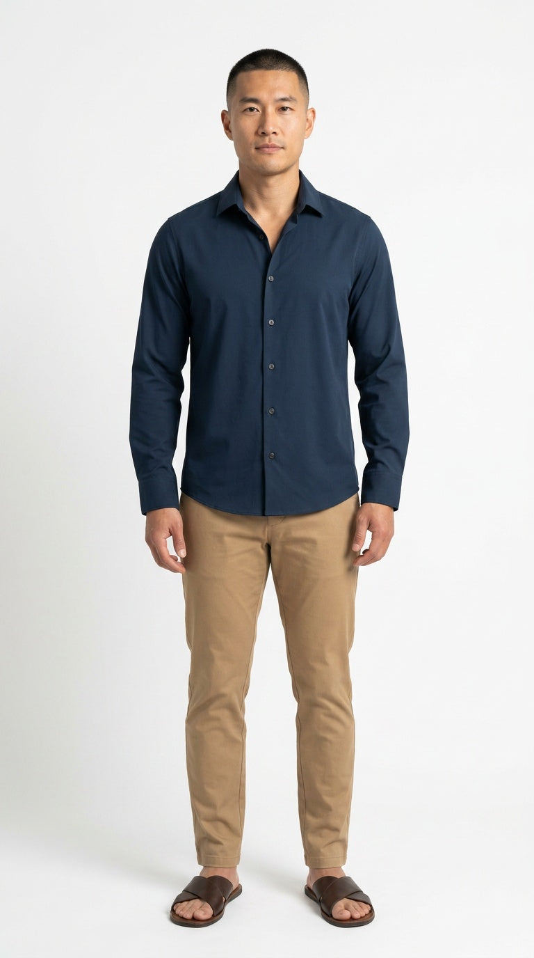 PERFORMANCE BUTTON-DOWN SHIRT – STRETCH OFFICE FIT (MODERN WORKWEAR ESSENTIAL)