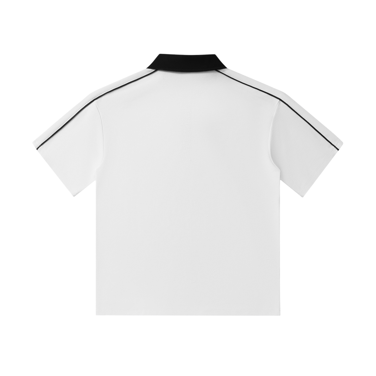 Contrast Collar Short-Sleeve Polo Shirt — Drapeworth polo shirt