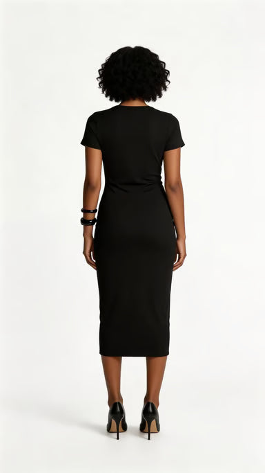 Bodycon Maxi Dress – V-Neck Slit Sculpted Fit