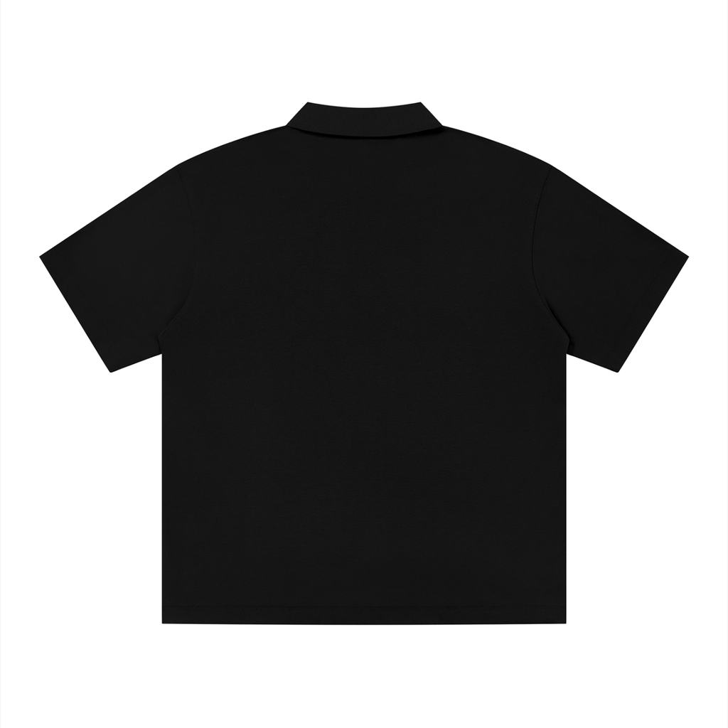 V-Neck Polo Tee – Short Sleeve Relaxed Fit (Lightweight Essential)