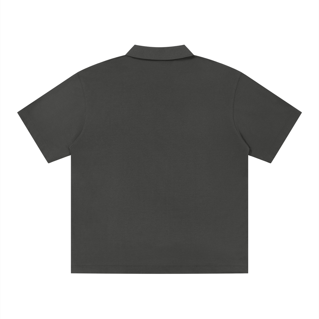 V-Neck Polo Tee – Short Sleeve Relaxed Fit (Lightweight Essential)
