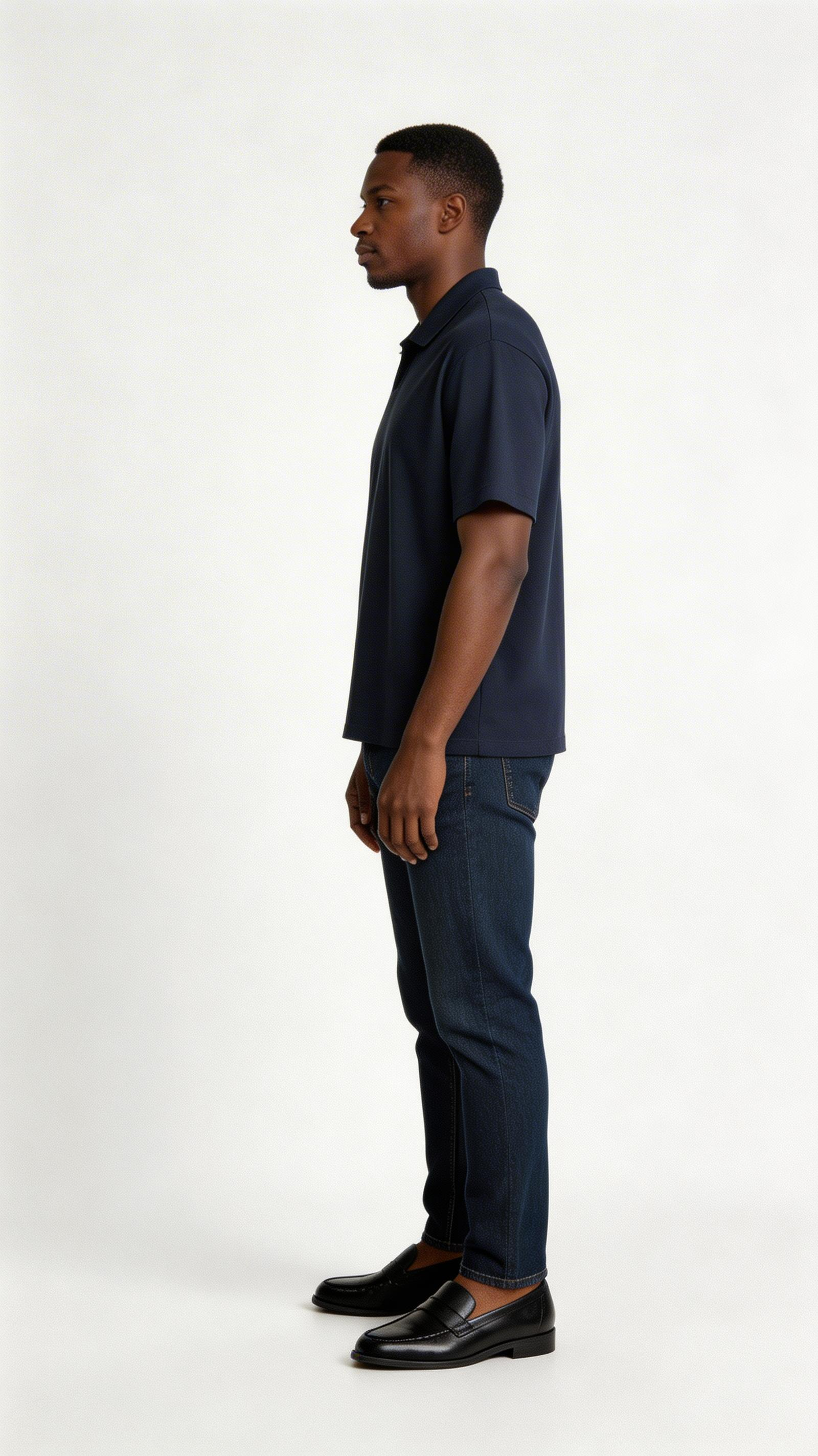 V-Neck Polo Tee – Short Sleeve Relaxed Fit (Lightweight Essential)