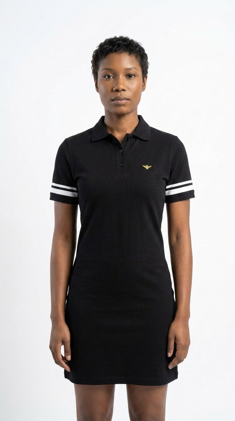 STRIPED POLO DRESS