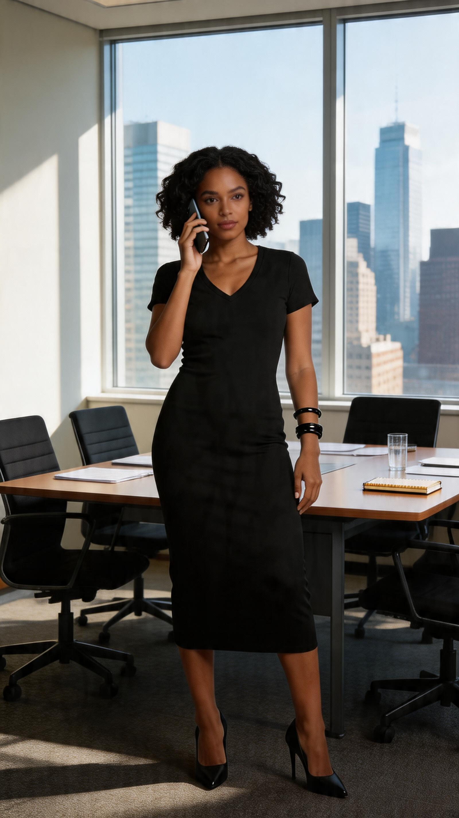 Bodycon Maxi Dress – V-Neck Slit Sculpted Fit