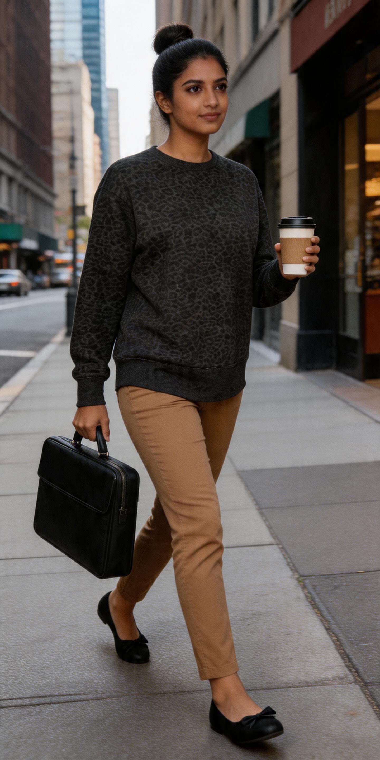 Leopard Print Oversized Sweatshirt – Drop Shoulder Raw Hem Crewneck