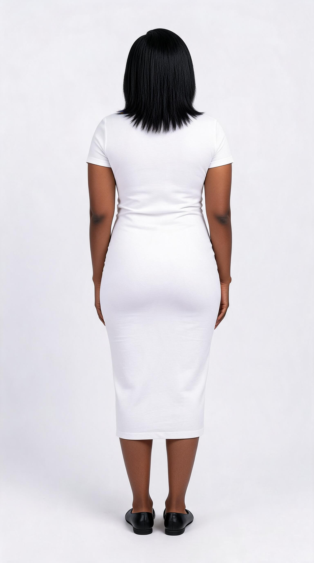 Bodycon Maxi Dress – V-Neck Slit Sculpted Fit (White)