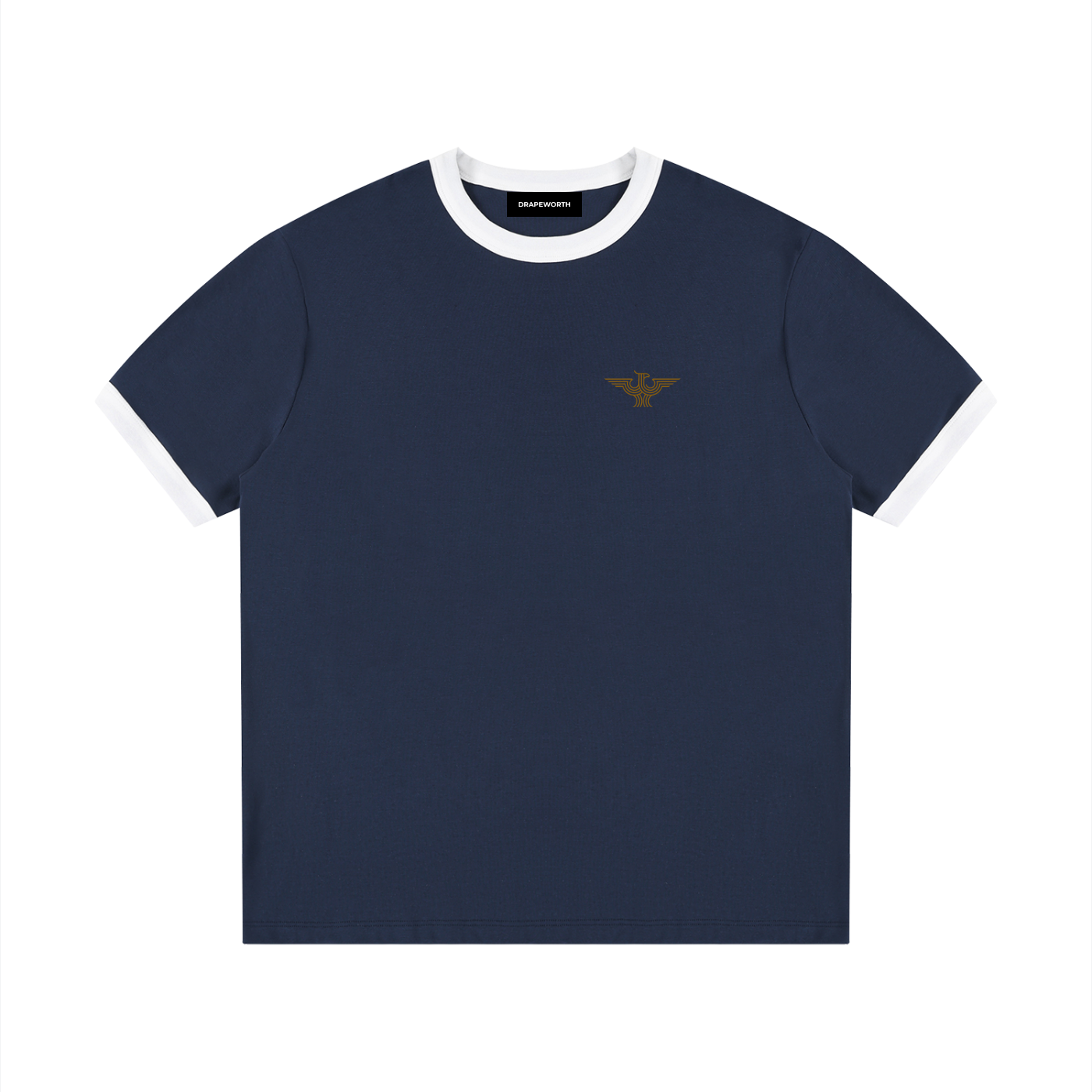 Contrast Edge Ribbed Crewneck T-Shirt