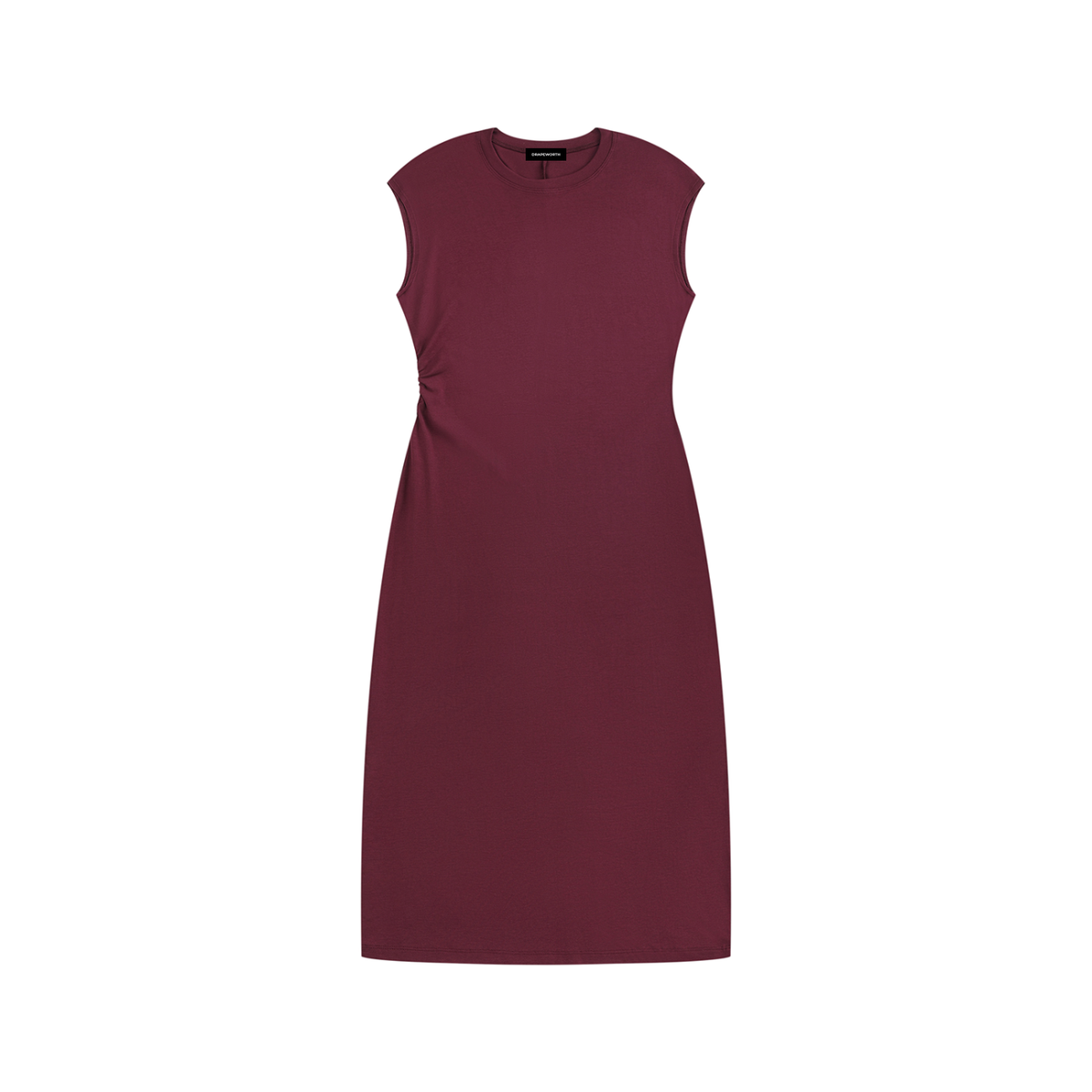 Ruched Sleeveless Midi Dress – Slim Fit — Drapeworth dress