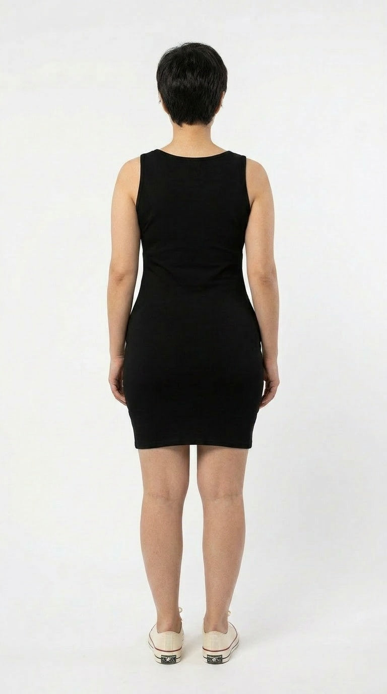 ALL-OVER PRINT BODYCON DRESS – SCULPTED STRETCH FIT (STATEMENT STYLE ESSENTIAL)