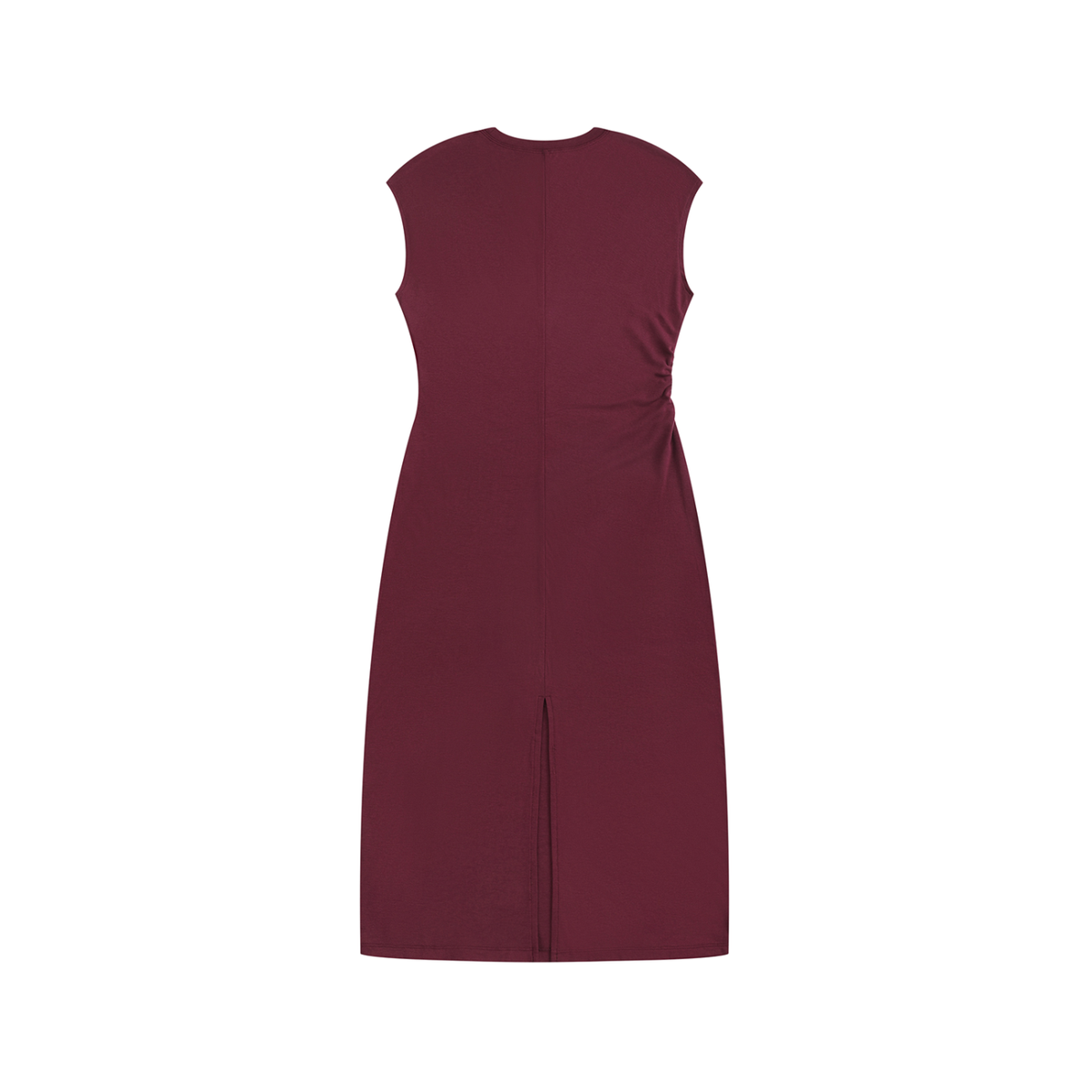 Ruched Sleeveless Midi Dress – Slim Fit — Drapeworth dress