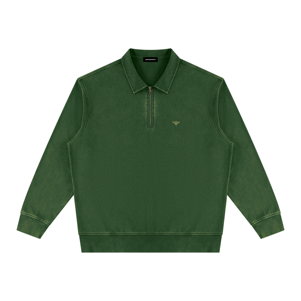 WASHED QUARTER-ZIP SWEATSHIRT
