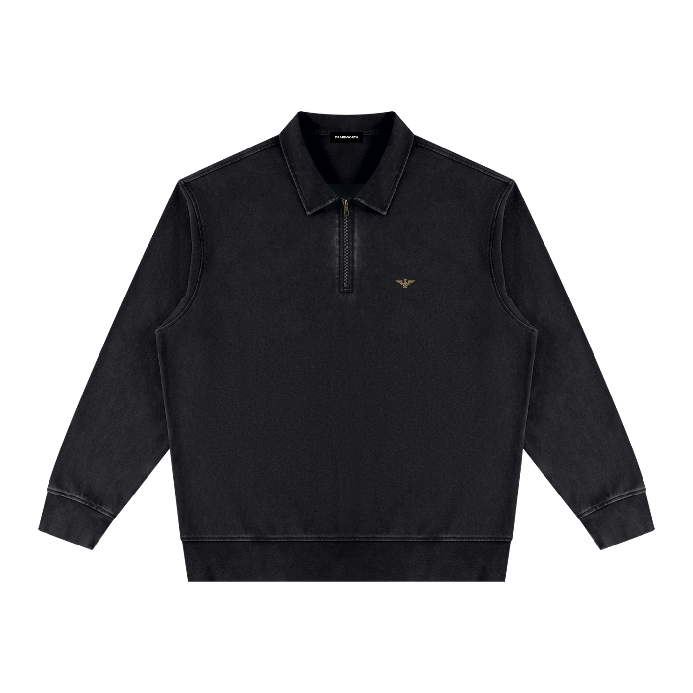 WASHED QUARTER-ZIP SWEATSHIRT