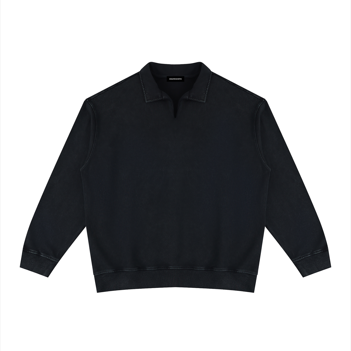 Vintage Wash Collared Sweatshirt – Oversized Unisex — Drapeworth sweatshirt