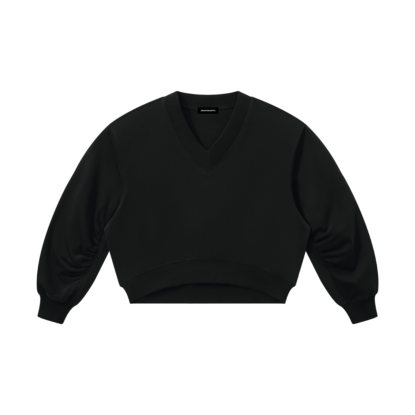 CROP V-NECK SWEATSHIRT