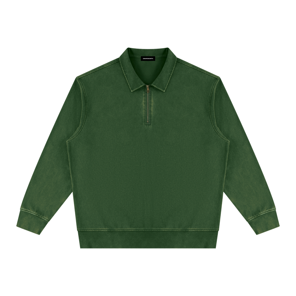 Vintage Wash Quarter-Zip Sweatshirt – Oversized — Drapeworth sweatshirt
