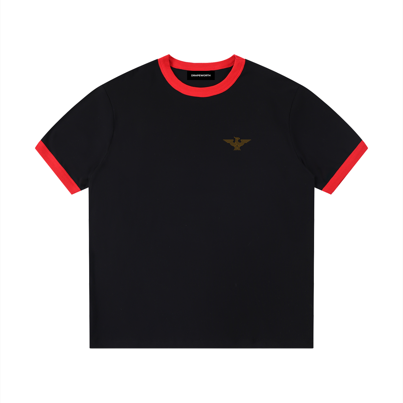 Contrast Edge Ribbed Crewneck T-Shirt