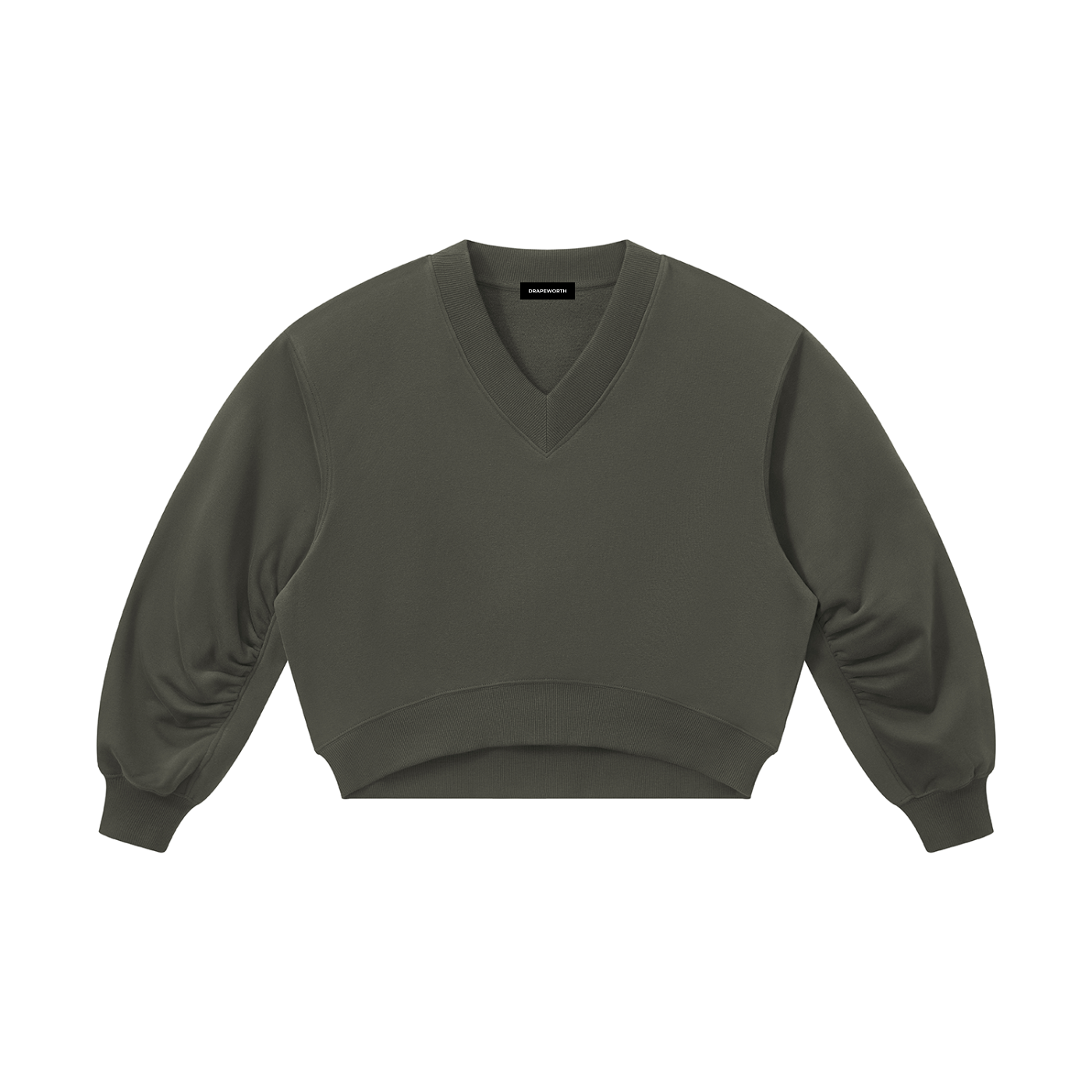 CROP V-NECK SWEATSHIRT