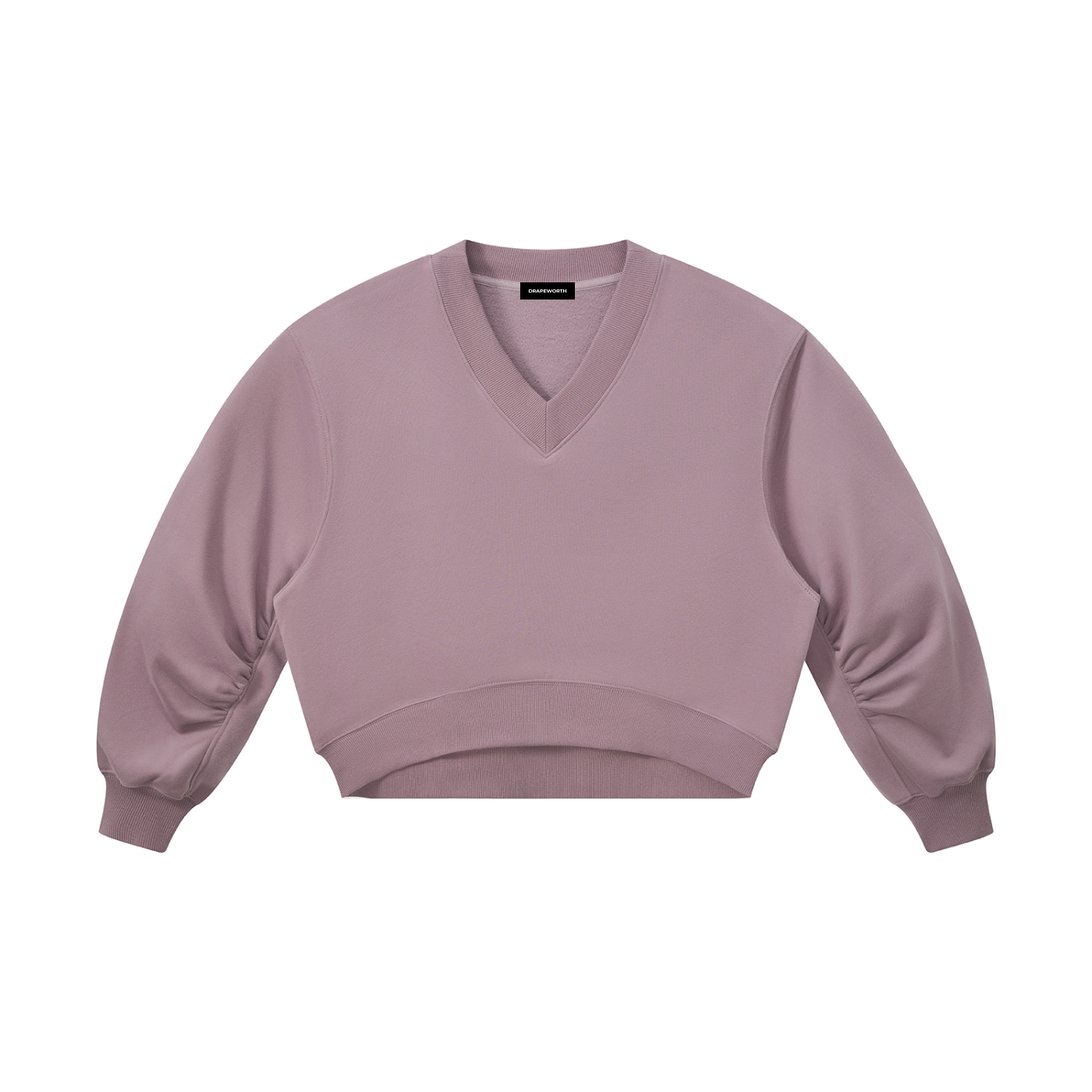 CROP V-NECK SWEATSHIRT