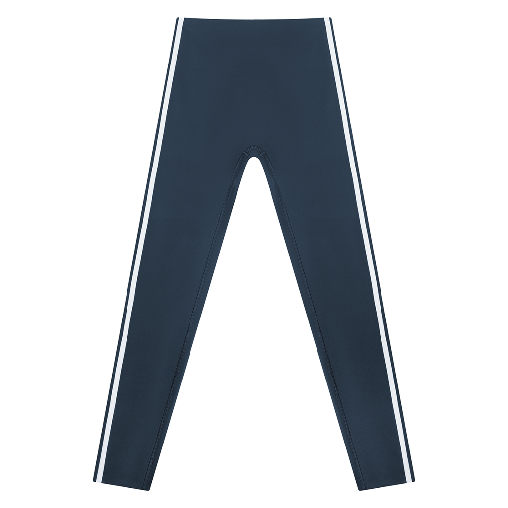 High-Rise Ankle-Length Yoga Leggings with Side Stripe — Drapeworth leggings