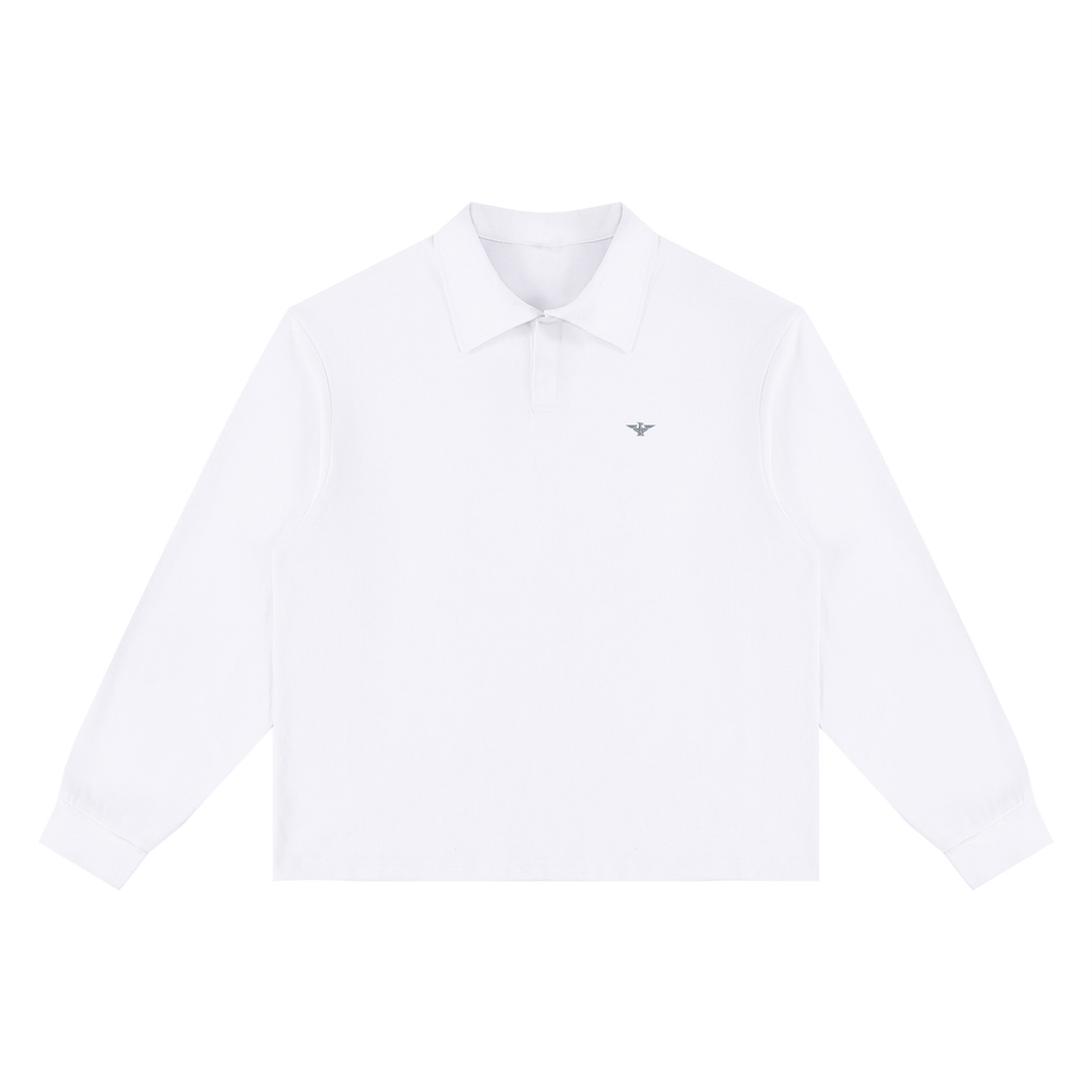 Unisex Loose Long Sleeve Polo Shirt