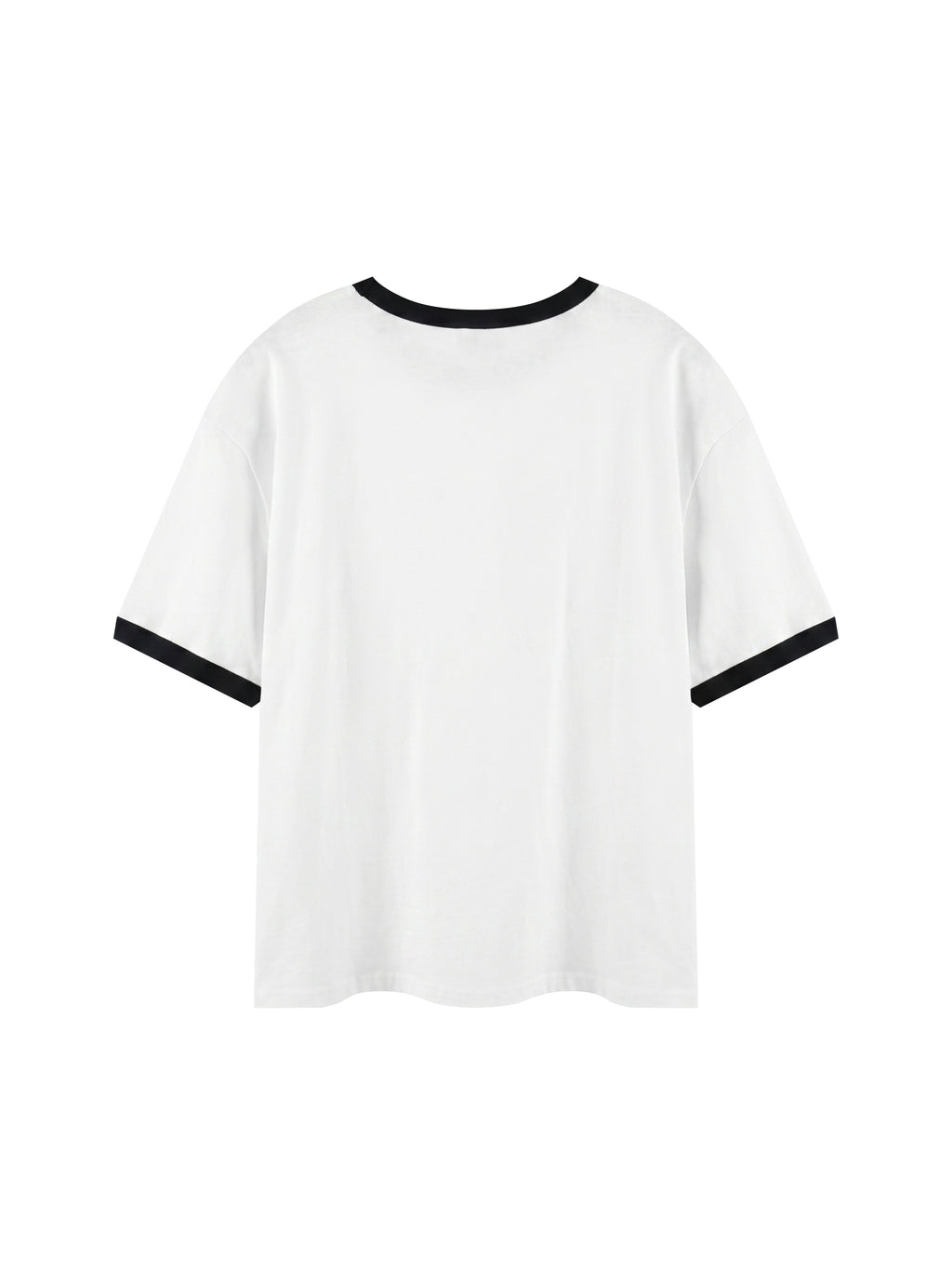 Contrast Edge Ribbed Crewneck T-Shirt