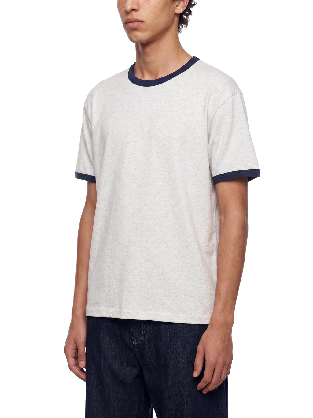 Contrast Edge Ribbed Crewneck T-Shirt