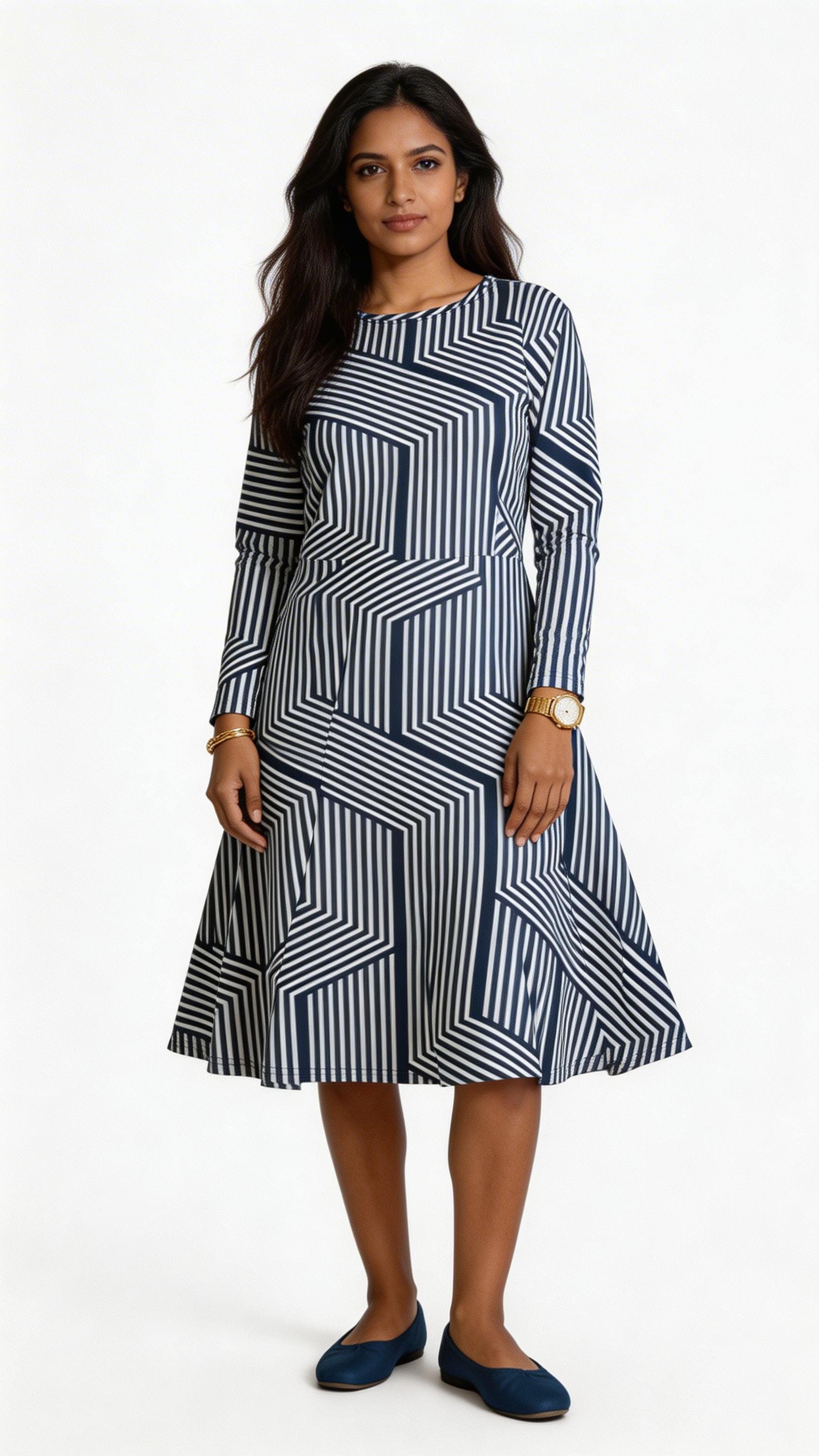 LINES MIDI DRESS