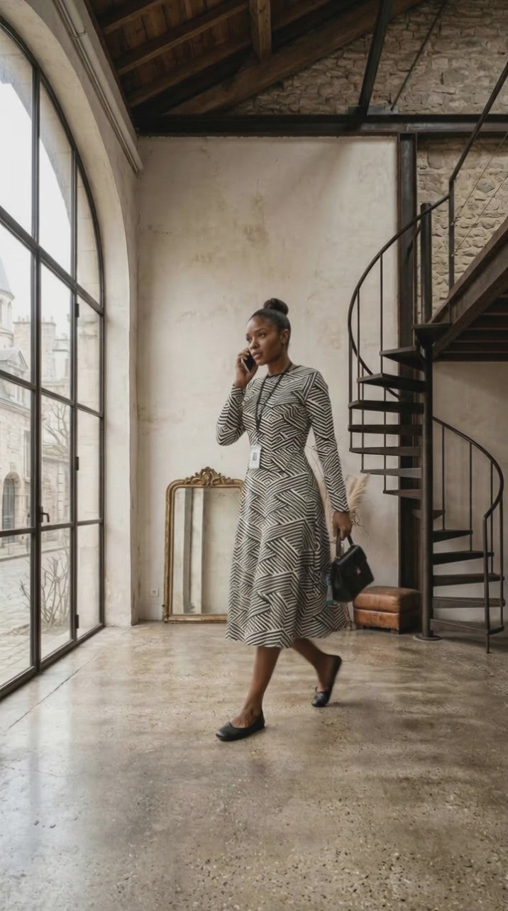 GEO LINES MIDI DRESS