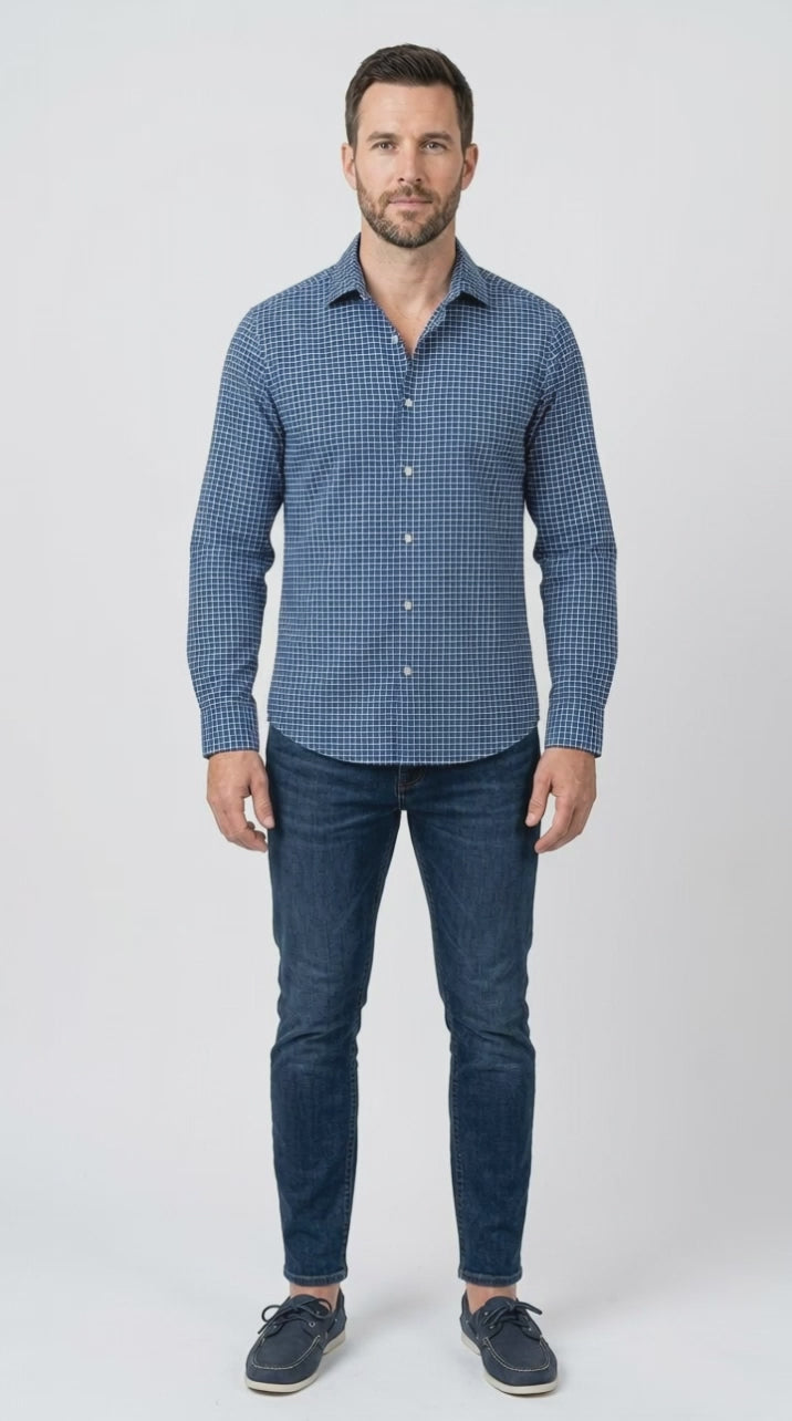 PERFORMANCE BUTTON-DOWN SHIRT – STRETCH OFFICE FIT (MODERN WORKWEAR ESSENTIAL)