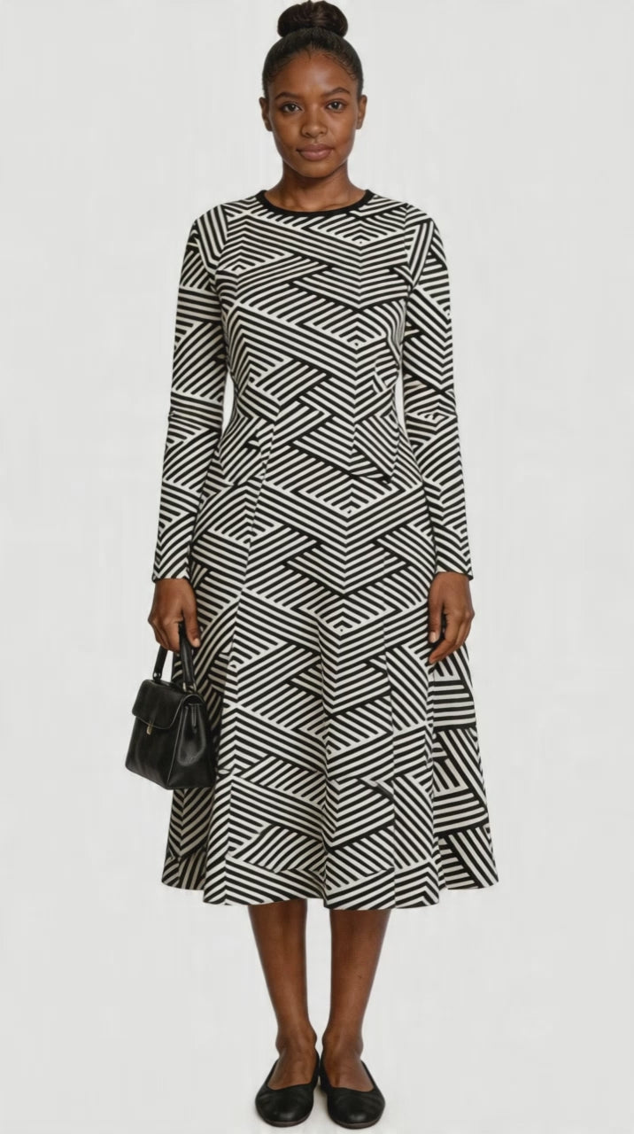 GEO LINES MIDI DRESS