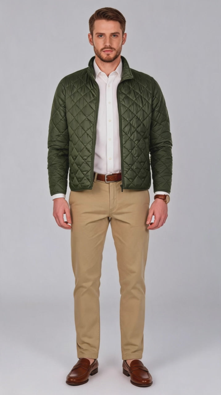QUILTED JACKET – DIAMOND STITCH DESIGN (ALL-DAY LAYERING ESSENTIAL)