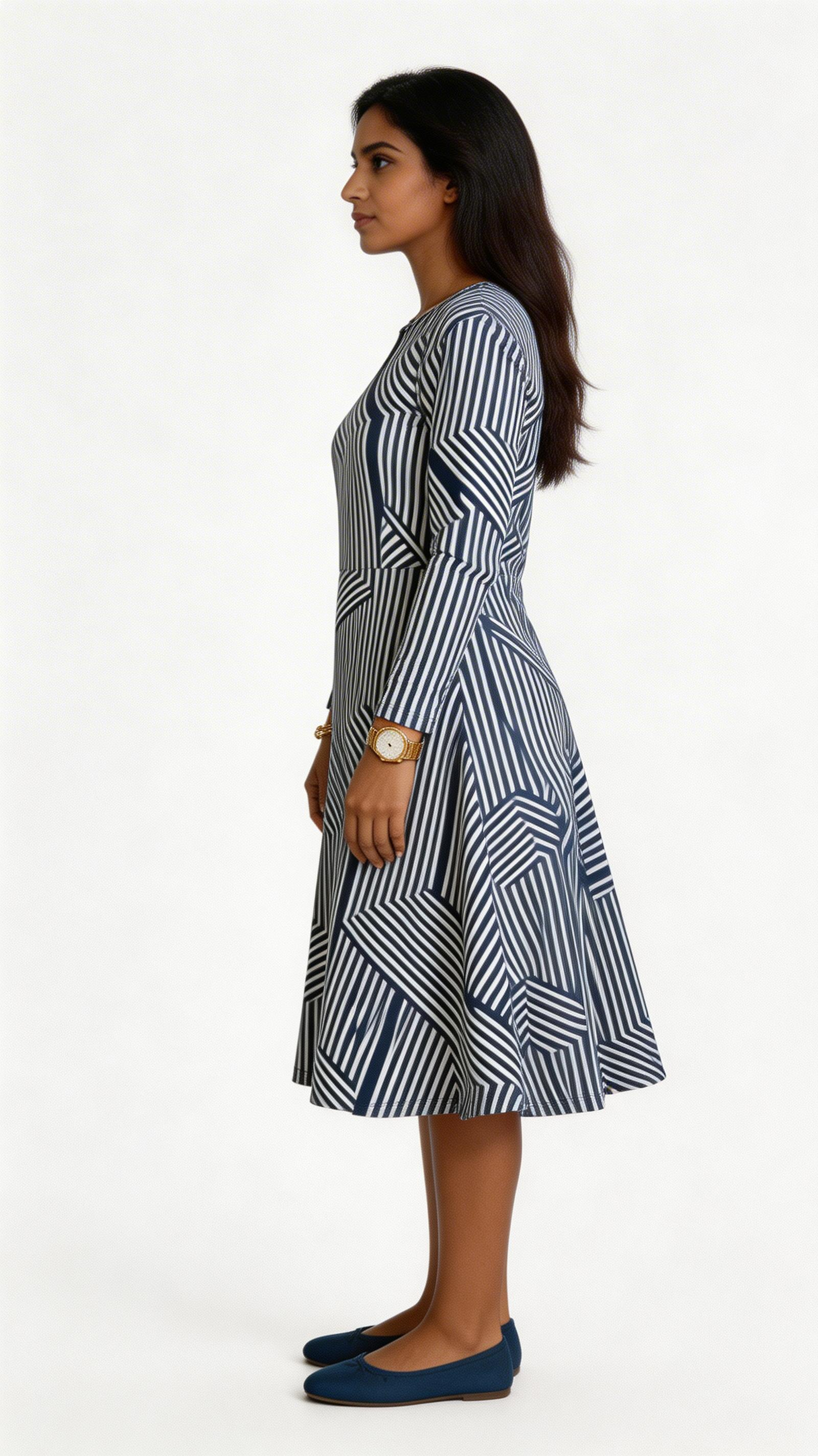 LINES MIDI DRESS